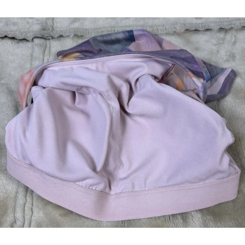 Athleta Conscious Crop Size XS Sports Bra in Vibrance Orchid Watercolor - EUC